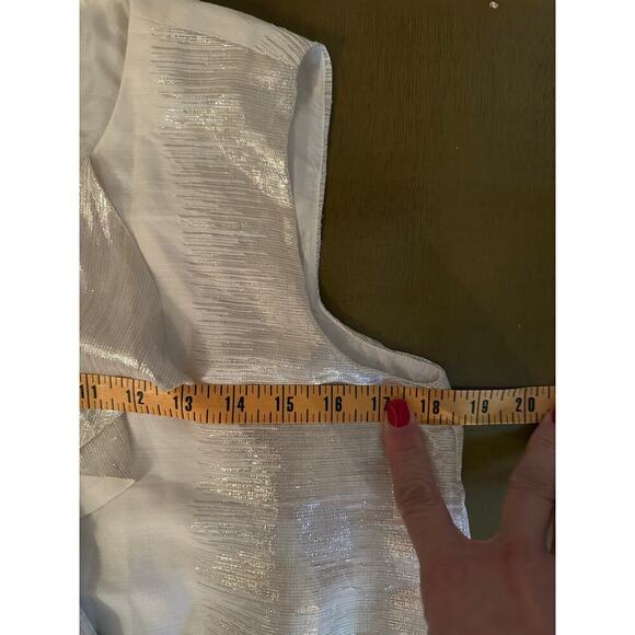 Trina Turk Women's Cream Silk Ruffle Front Mini Dress Size 2 - Picture 8 of 9